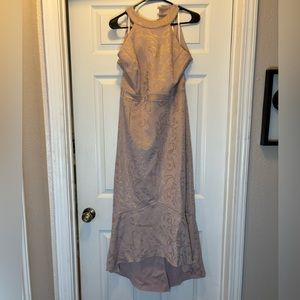 Lilac long dress with gold designs